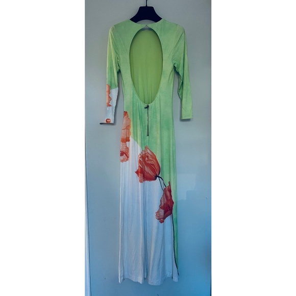 Alice + Olivia Delora Dream Life Sharp Green open-back maxi dress XS $595 - Picture 7 of 11